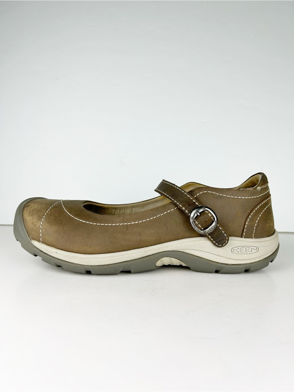 Keen Presidio II Mary Jane Brown Leather Gorpcore Hiking Comfort Shoes - Picture 9 of 11